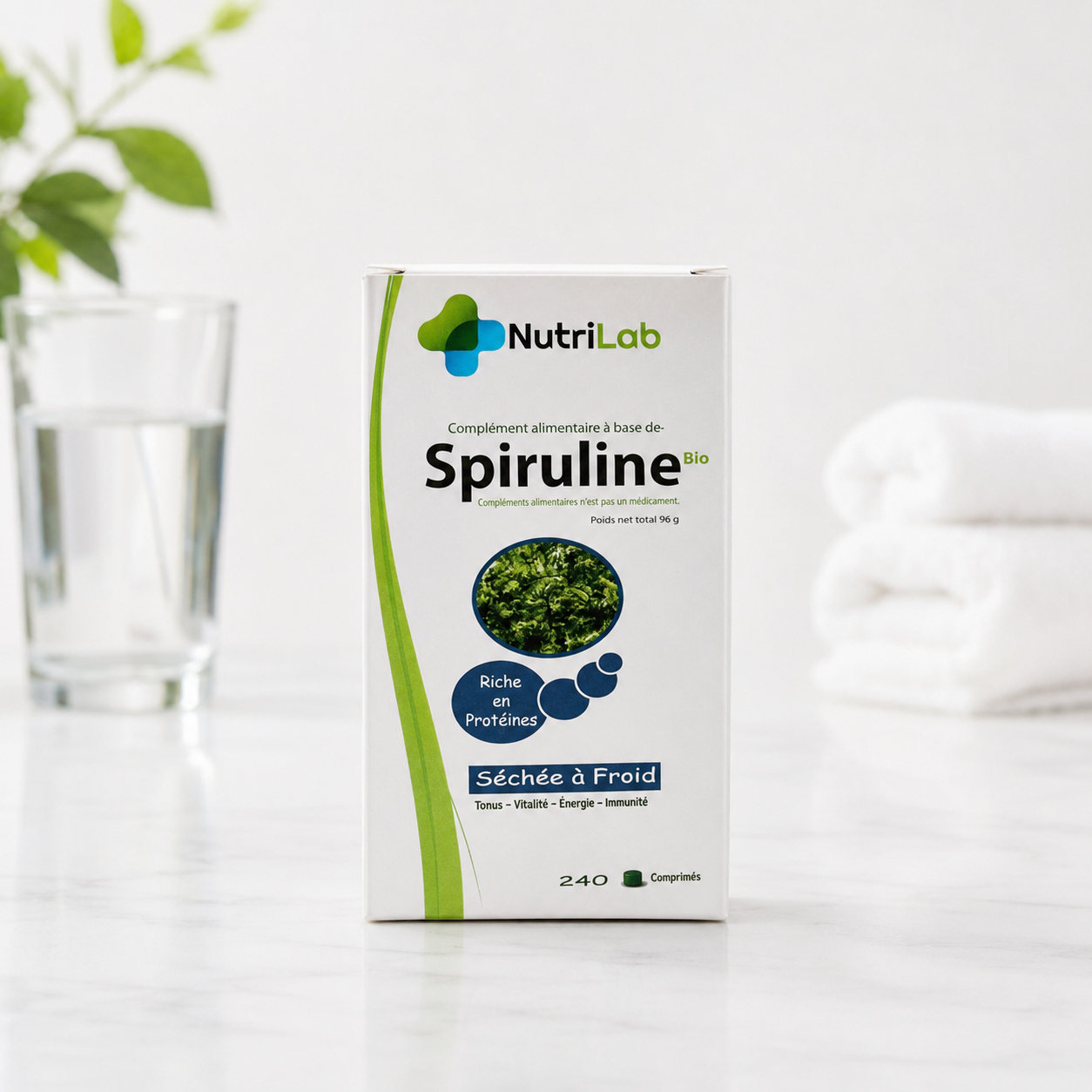 Spiruline Bio – Séchée à Froid 240 Comprimés