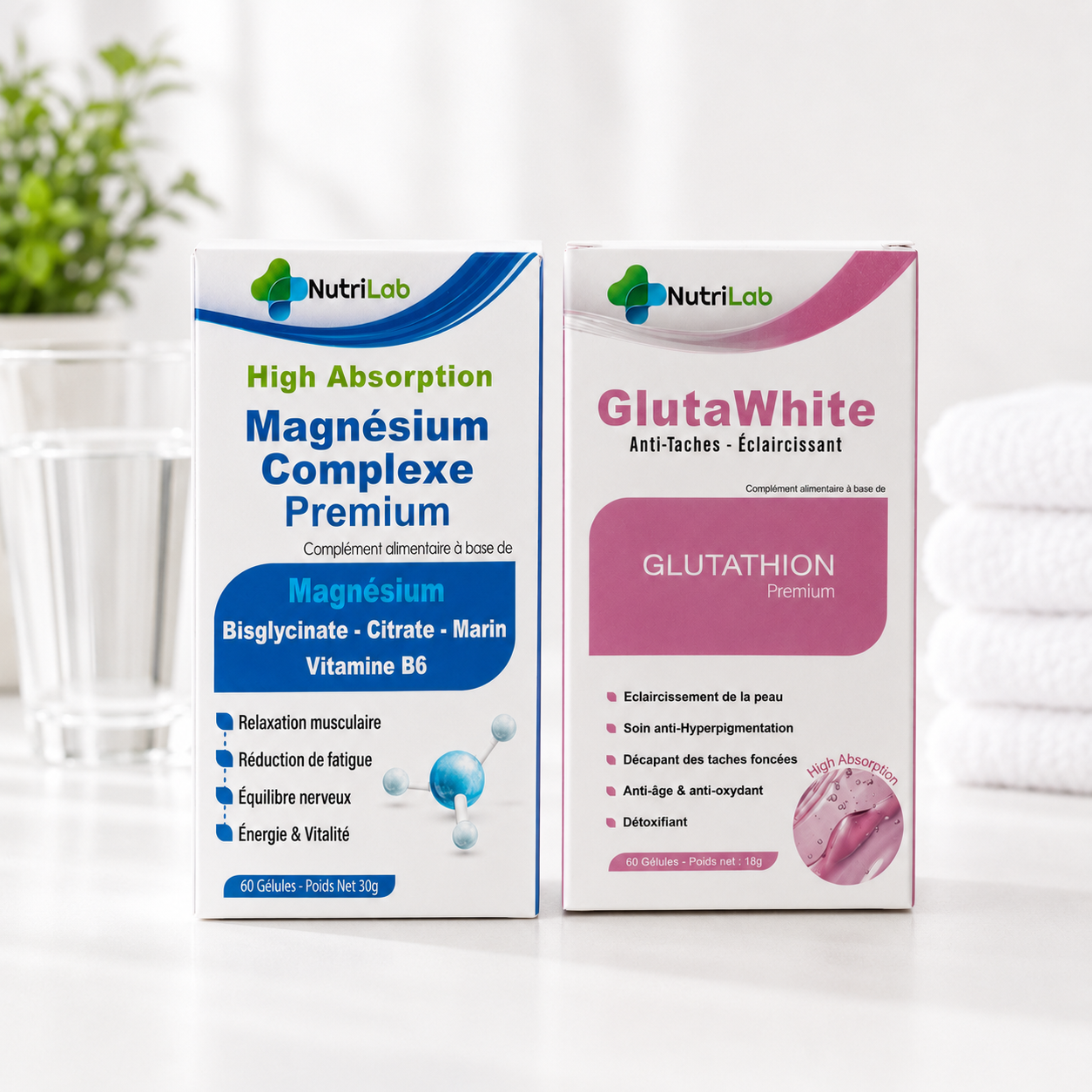 Pack NutriLab – Magnésium Complexe Premium + GlutaWhite