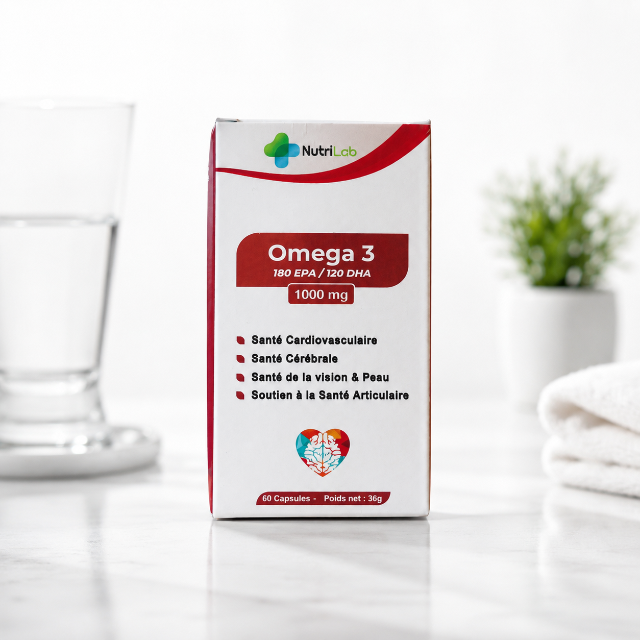 Oméga 3 1000 mg – 180 EPA / 120 DHA | 60 Capsules