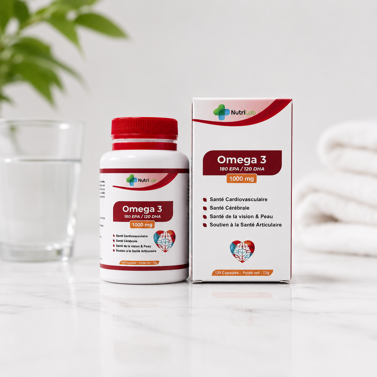 Oméga 3 1000 mg – 180 EPA / 120 DHA | 120 Capsules