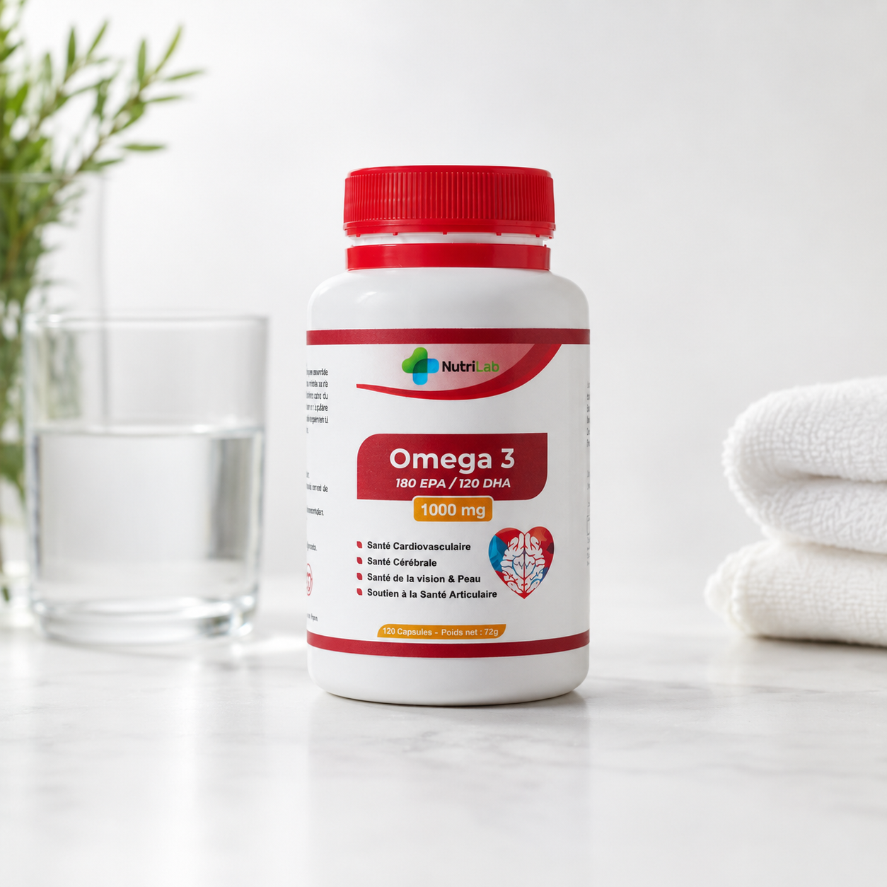 Oméga 3 1000 mg – 180 EPA / 120 DHA | 120 Capsules